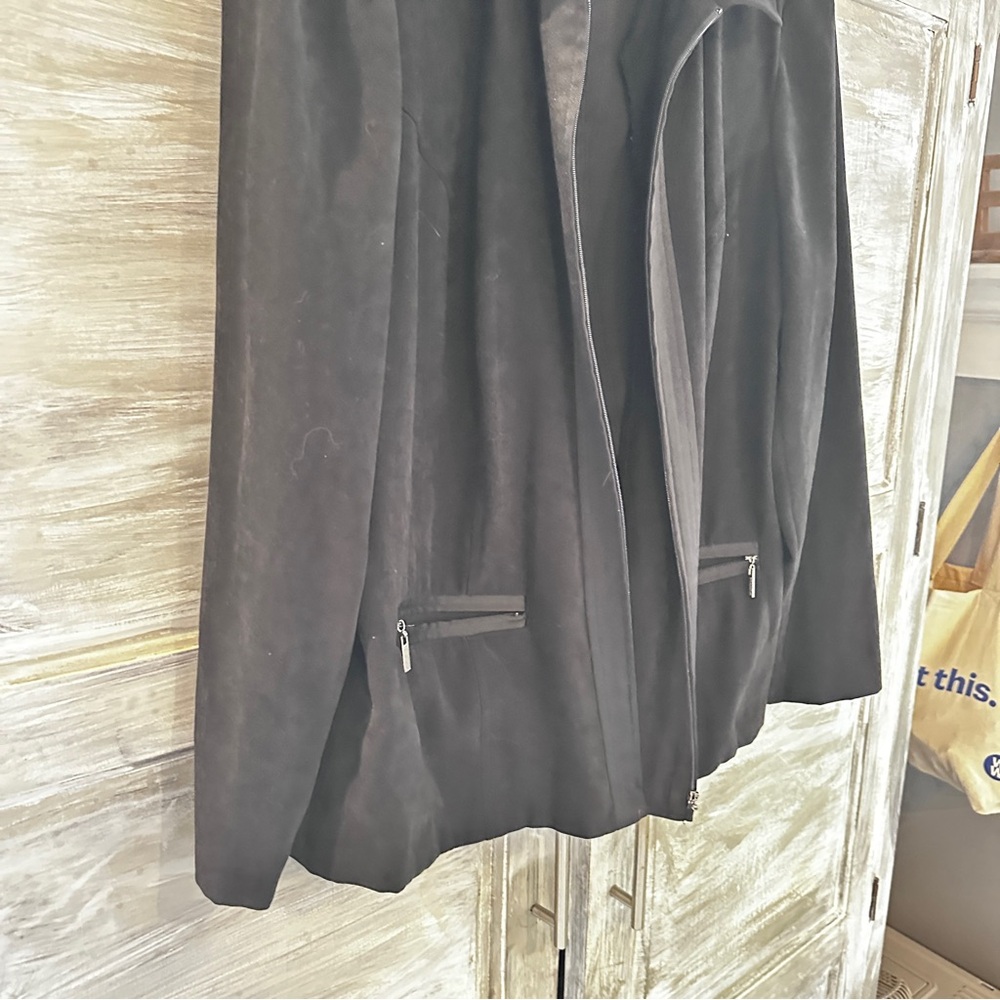 JM Collection Elegant Black Jacket, size 16W.  Nice womens comfy slimming fit